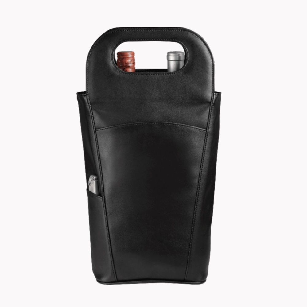 Insulated Double Wine Tote - Black